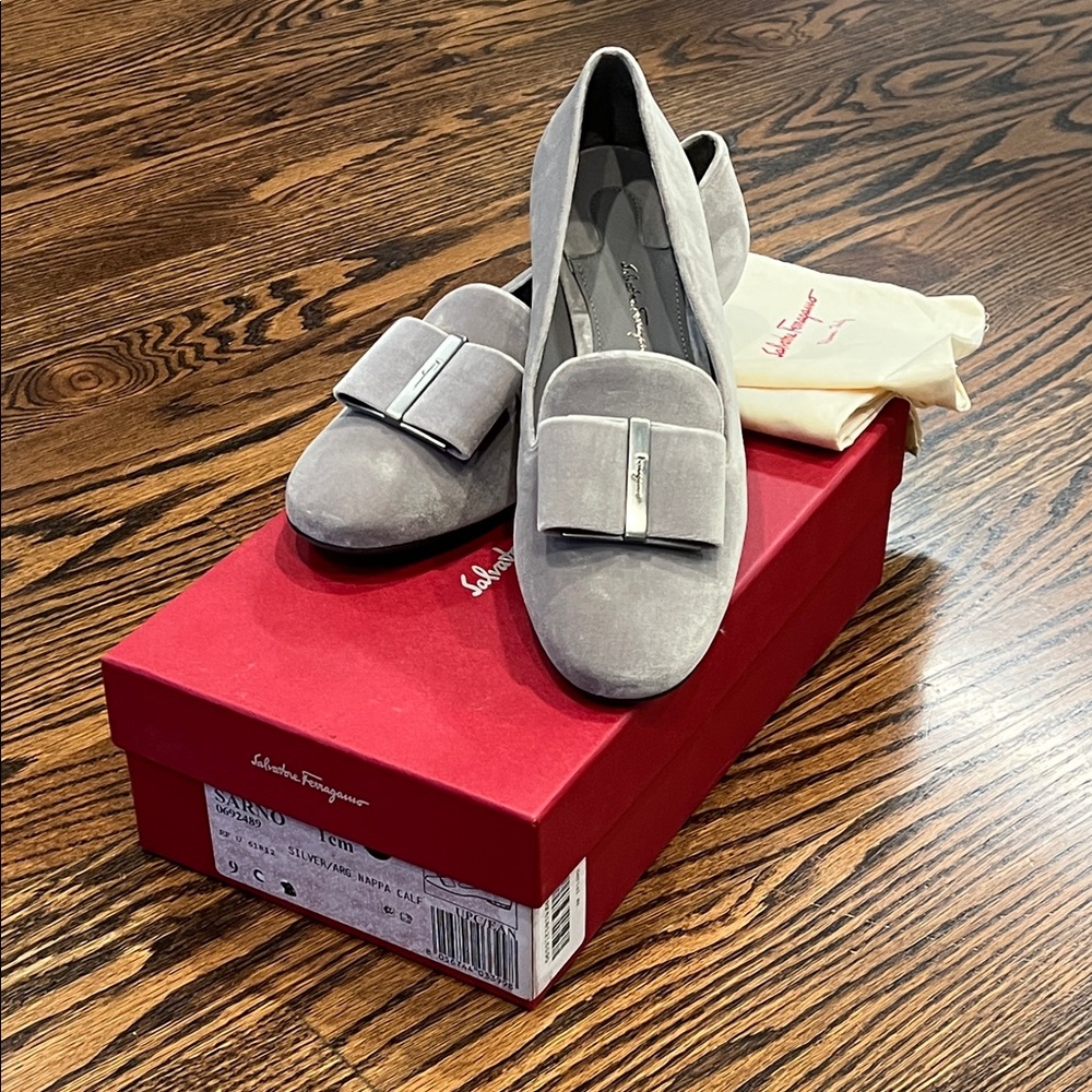 Salvatore Ferragamo Women's Silver Loafers